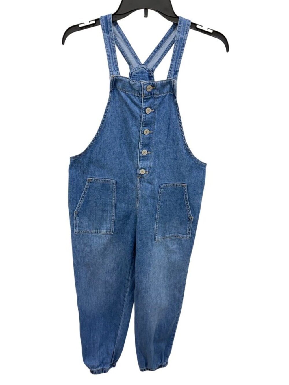 SO Women’s Plus Size Denim Overalls – Relaxed Fit Button Front Sz 12